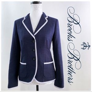 NWT Brooks Brothers Navy Blazer Contrasting Trim
